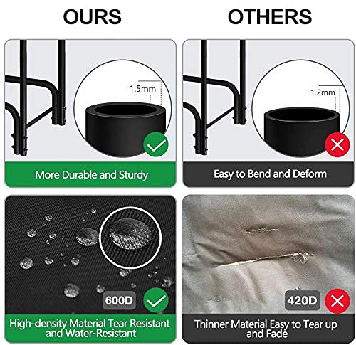 Amagabeli 4ft(124.5cmx36cmx122cm) Firewood Log Rack with Waterproof Cover Large Capacity Log Store Outdoor Firewood Racks Holder with 600D Oxford Log Cover Weatherproof Log Storage Shelf Garden Black