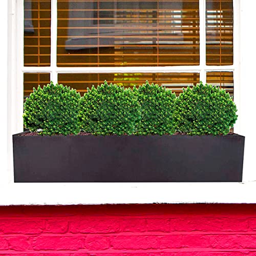 IDEALIST 80cm Long Black Window Box | Reinforced Stone Windowsill Planter | Garden Planters with Drainage Holes L80 W17 H17.5 cm, 12 litres