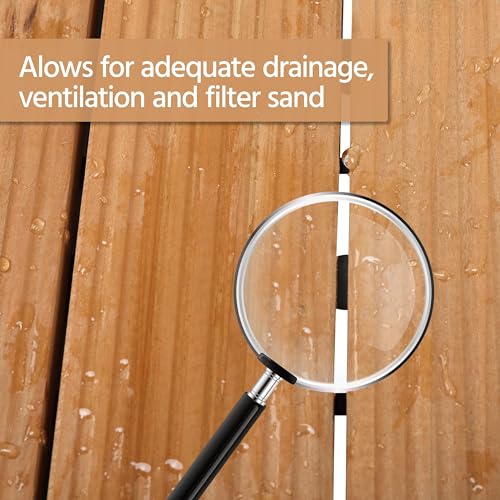 Yaheetech 27 Pcs Composite Decking Tiles Flooring Tiles Interlocking Fir Wood Deck Tiles Indoor & Outdoor for Patio Garden Poolside 30×30cm- Natural Wood