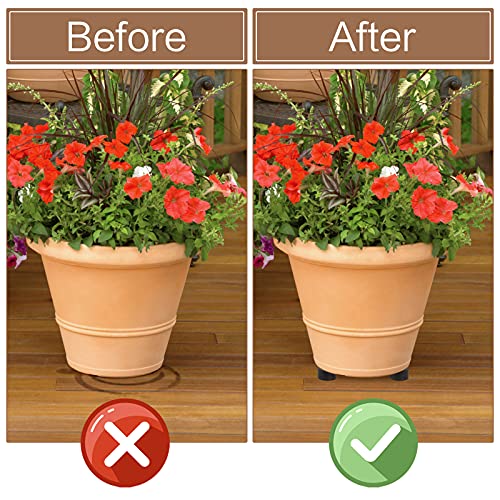 Bigxin 24 Pieces Flower Pot Feet Riser, Invisible Flower Pot Feet Round Shape Plant Pot Feet Black Rubber Plant Pot Risers for Indoor Outdoor Plant (3x3x1.5cm)