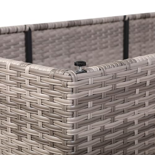 Club Rattan Garden Corner Sofa Sets with Dining Table and 2 Stools in Light Grey Rattan, 7 Seater Rattan sofa garden furniture