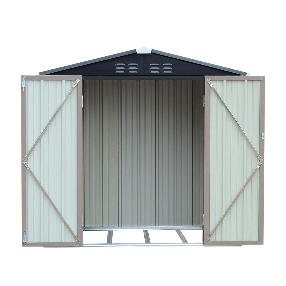 NEW!Outdoor Storage Garden Shed with Door Galvanised Metal Sloped Roof (6FT*4FT)