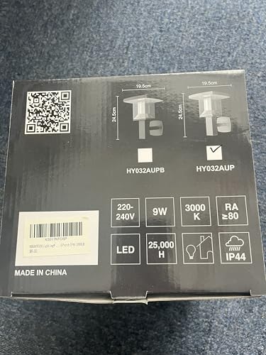 NBHANYUAN Lighting Outside Wall Light,SUS304 Stainless Steel Outdoor Light Garden Light Waterproof Outdoor Wall Lamp,3000K Warm White for Yard,Porch,Black,IP44 1000LM