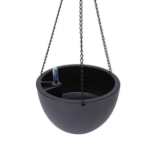 Semi-Circular Self-Watering Hanging Planter-Self-Absorbing Plant Holder Garden Decoration Watering Hanging Baskets-Indoor Outdoor Watering Hanging Baskets (Black)