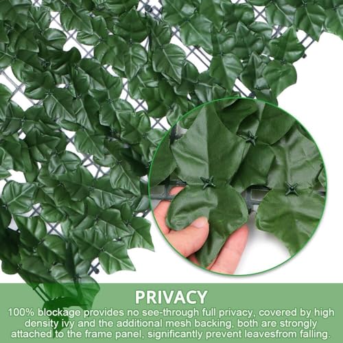 BlueEour Artificial Ivy Privacy Fence Screen, 3m x 1m Evergreen Leaf Decorative Fence, Artificial Ivy Leaf Hedge Fence Screen, UV Fade Protection for Wall Landscaping Balcony Garden Outdoor Decor