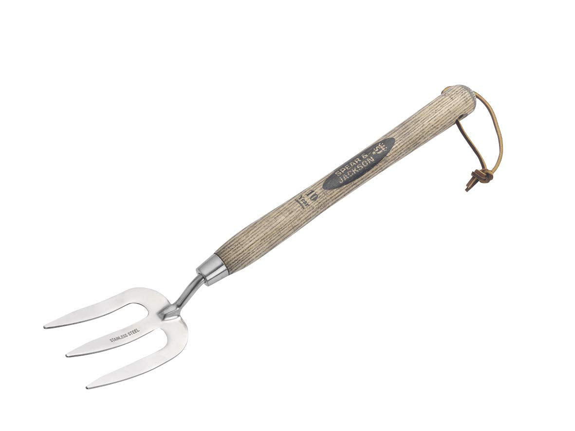 Spear & Jackson 5110WF Traditional Stainless Steel, Long Handled Weed Fork, 12-Inch with Traditional Long Handled Stainless Trowel (12-Inch)