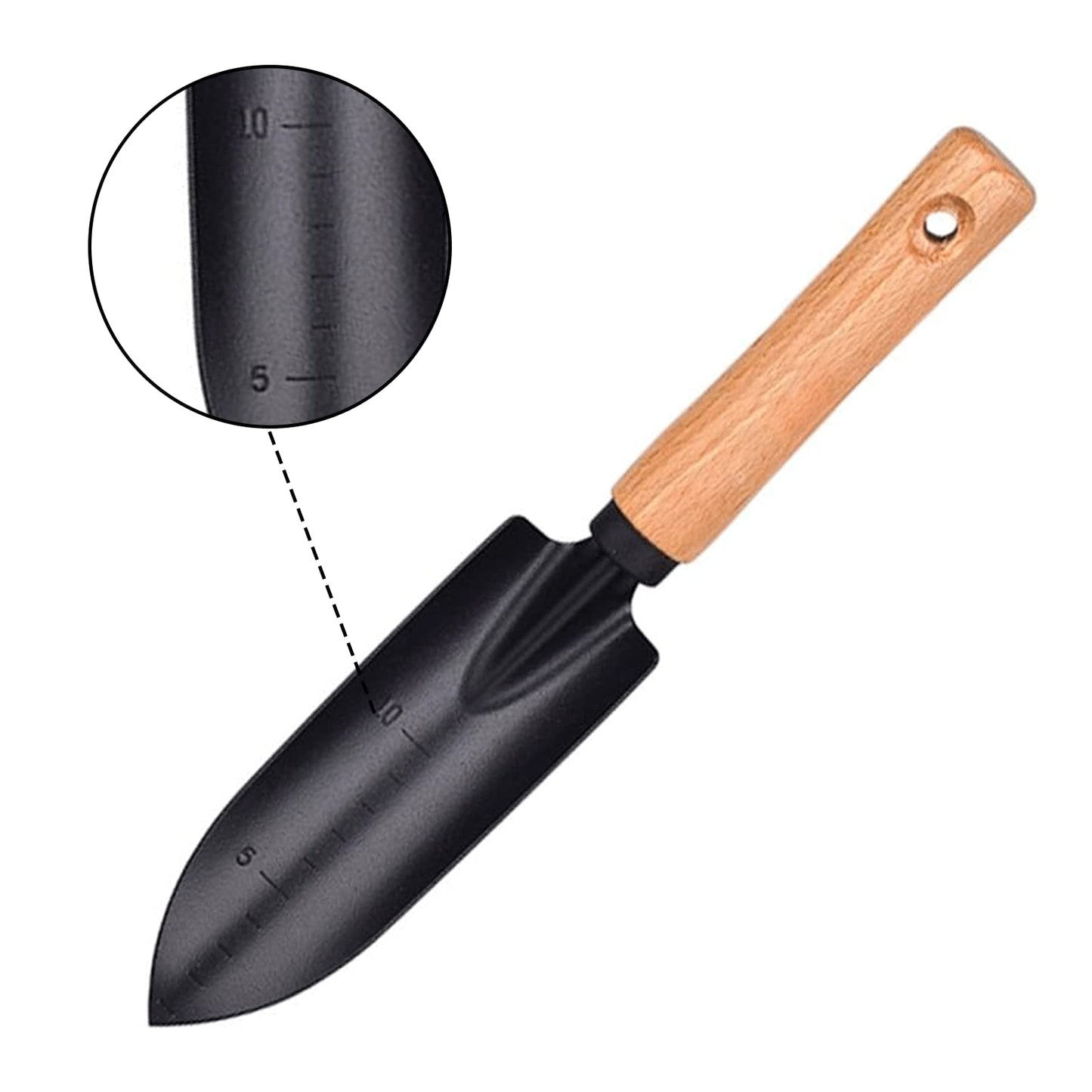 DULKET Gardening Trowel 2pcs,Garden Trowel, Gardening Tools，Small Trowel with Wooden Handle, Multifunctional Garden Wrowel, Suitable for Garden and Vegetable Garden