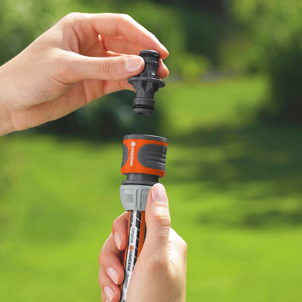 Gardena Coupling Set: Hose Coupling for Hose Extension 13 mm (1/2 inch) and 15 mm (5/8 inch), Works with high Water Pressure, Easy Installation (18283-20)