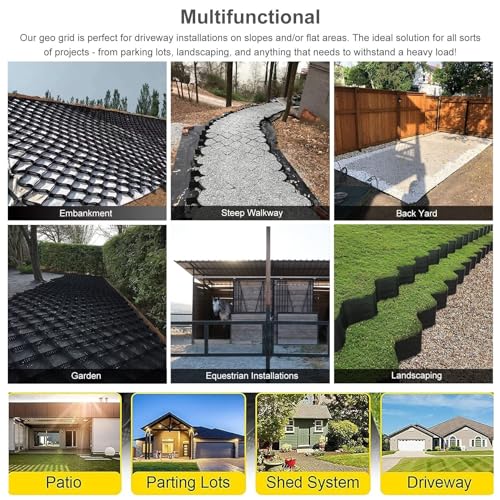 Geo Grid Ground Permeable Stabilization System for DIY Patio and Walkway 30ft Honeycomb Permeable Paving Grid for Parking Lots