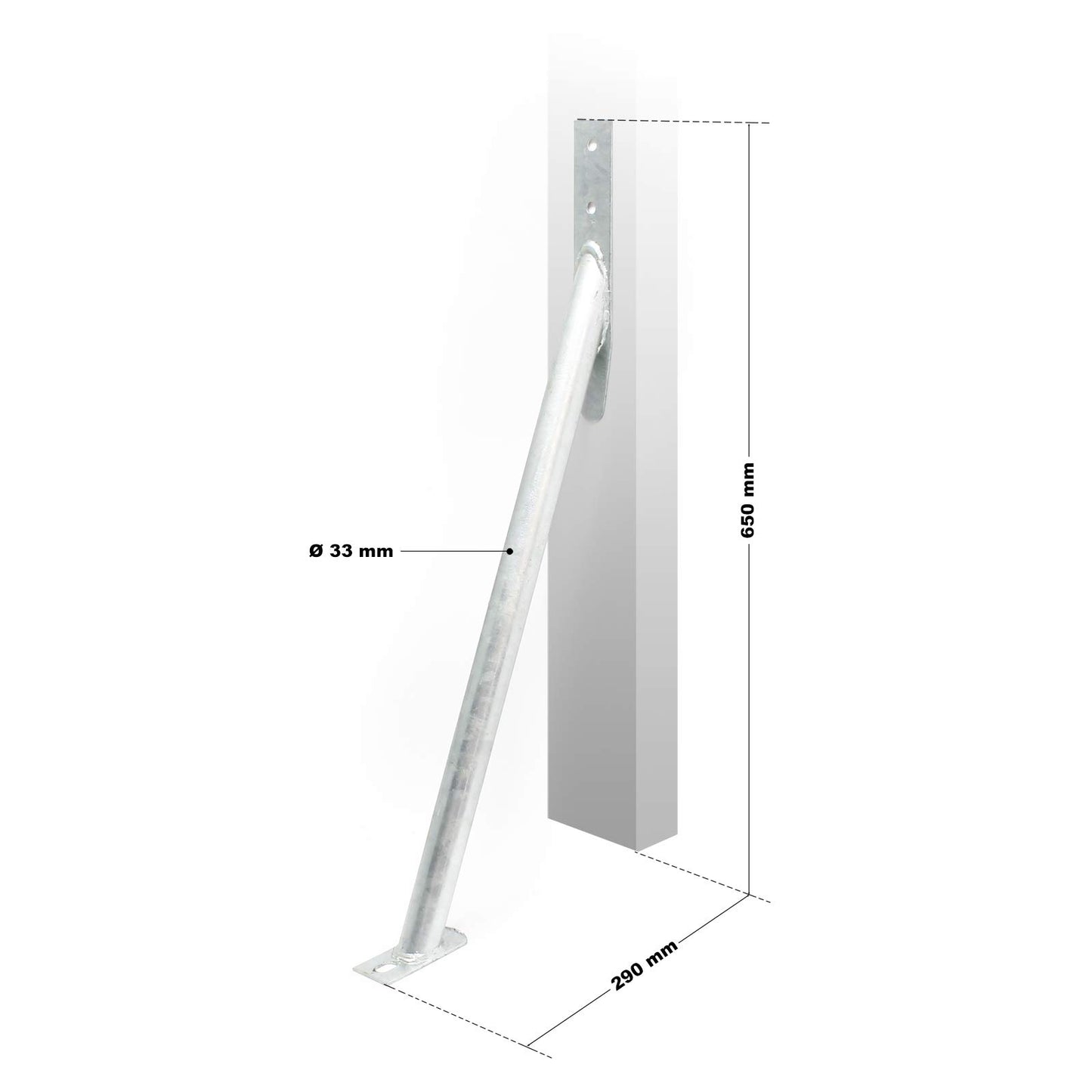 Storm Fence Post Ground Support Anchor Galvanized Steel Garden Wall Repair