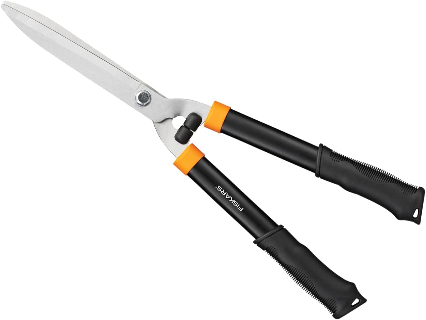 Fiskars Solid Hedge Shears HS21, Bush and Hedge Trimming, Length 59cm, Hardened Steel Blade/Soft-Touch Grip Plastic Handle, Black/Orange, 1026827