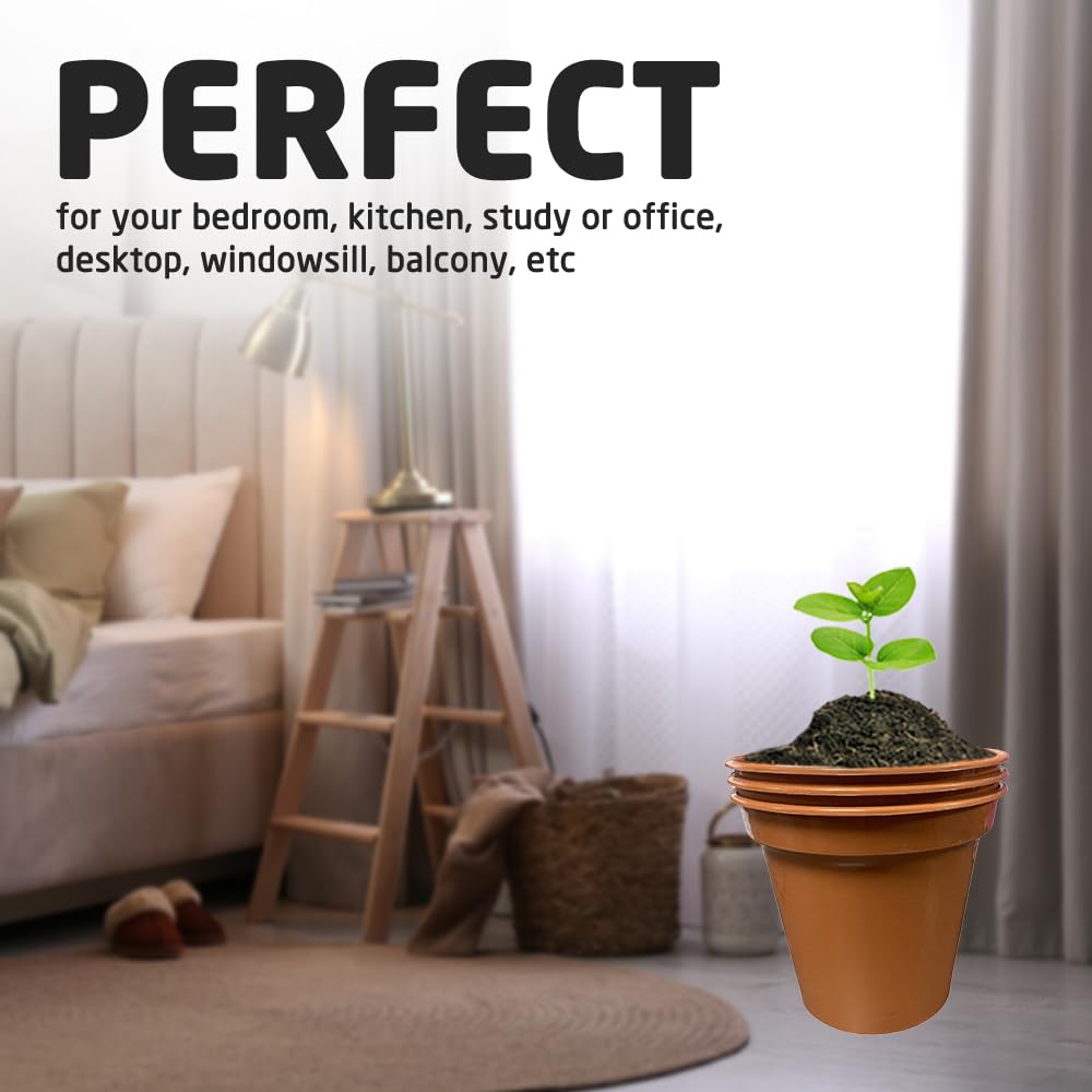 ACCURATE Garden Pot (Set of 3) Ideal for cultivation of cuttings or pricking out-Terracotta COLOUR- Size (6INCH/15CM) (1)