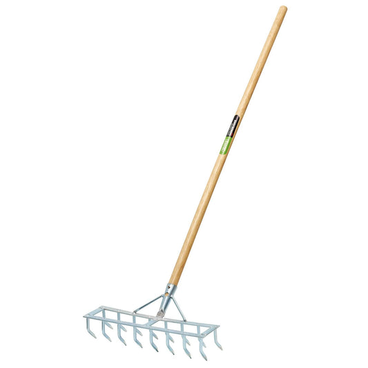 Draper 09994 Long Handled Steel Harrow Rake and Sacrifier, Silver