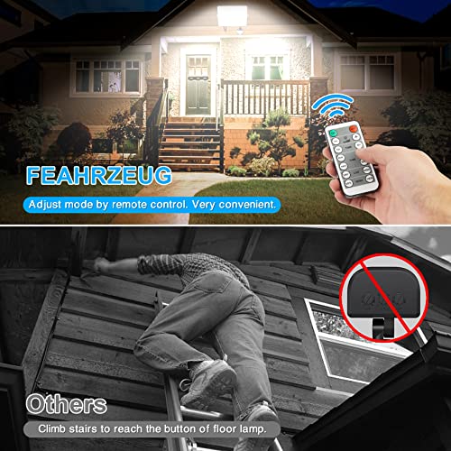 FEAHRZEUG 100W Security Lights Outdoor Motion Sensor 10000 Lumen PIR Light with Remote Control IP66 Waterproof Motion Sensor Flood Garden Light Security Perfect for Forecourt Backyard Garages