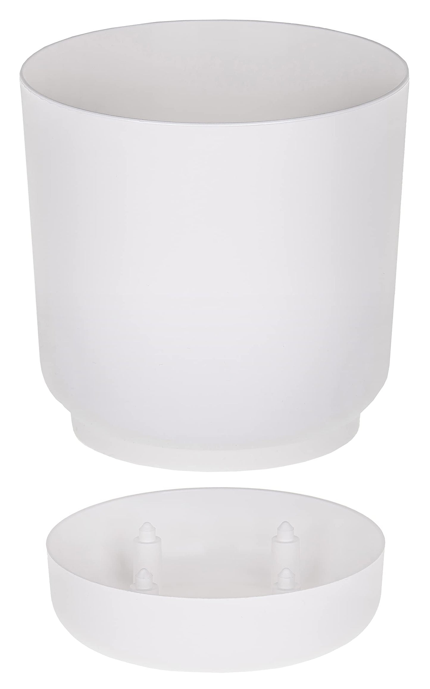 SPARKLE PLANTS Satina Indoor Plant Pots, 5 sizes – White Plant Pot with Drainage Holes and Matching Saucer for All Houseplants – Modern Home Decor Round Flowerpot Stand (13 cm, White)