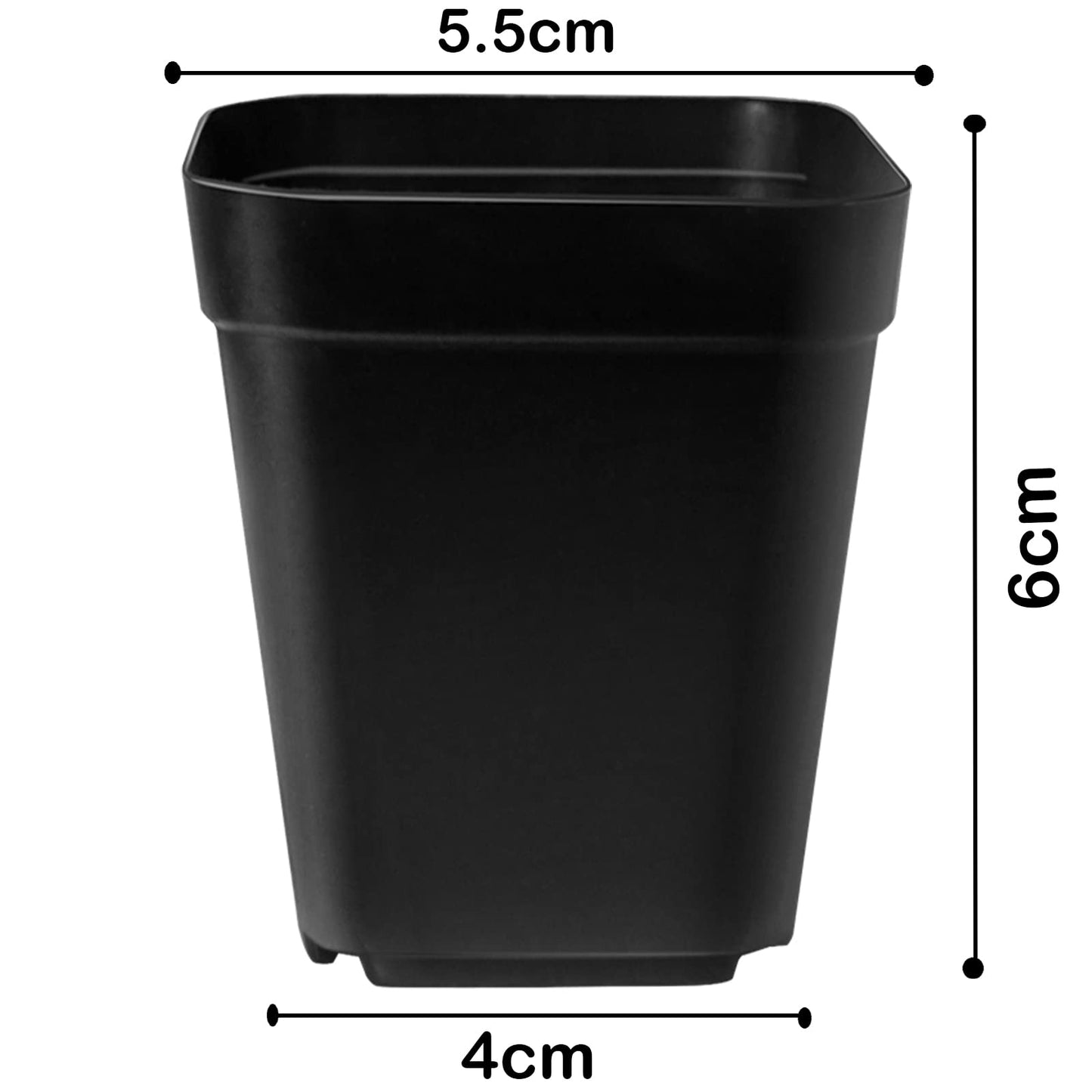Muzhira Pots for Seed Starting/Cuttings, 5.5cm 50pcs Plastic Square Plant Nursery Pots,Seed Pot Flower Plant Container for Fruit, Vegetable, Plant, Succulents, Seedlings, Cuttings, Transplanting