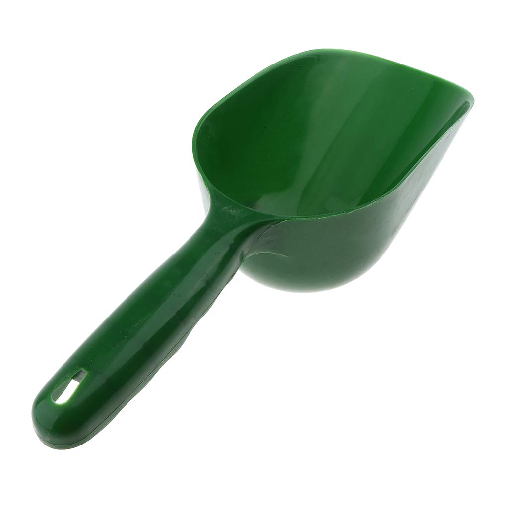 FLAMEER Garden Scoop for Greenhouse Potting Compost Soil Seed Animal Feed, Green, Plastic