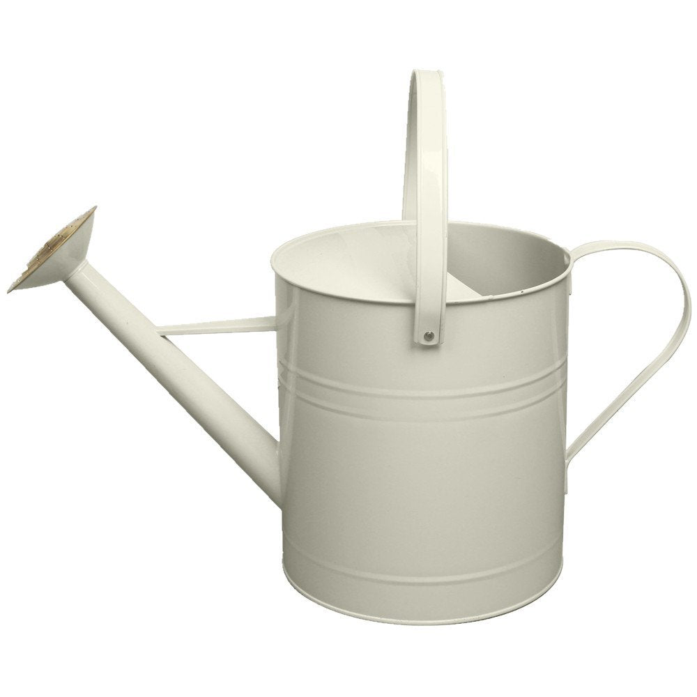 CrazyGadget® Garden Plant Flower Colour Galvanised Metal Steel Watering Can 9L 9 Litre / 2 Gallon with Brass Rose (Cream)