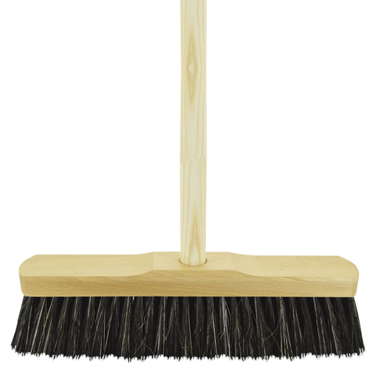 Indoor Broom Soft Bristle Sweeping Brush - Ideal Kitchen Broom for Laminate, Vinyl, Wooden Floors - Flexible Nylon & Natural Bristles, 120cm Wooden Handle - Perfect for Fine Dust & Crumbs (30cm / 12”)