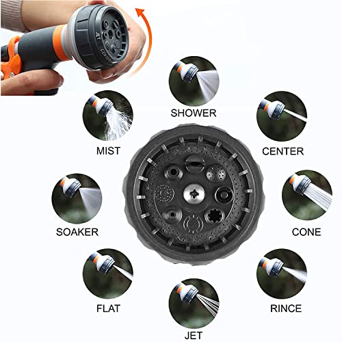 Garden Hose Spray Gun, 8 Adjustable Watering Patterns Car Showers Sprayer Nozzles with Thumb Switch,Multi Spray Gun