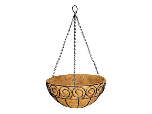 Garden Pride Scrolled Hanging Basket - Complete with Coco Liner and ready to plant (14" Diameter)