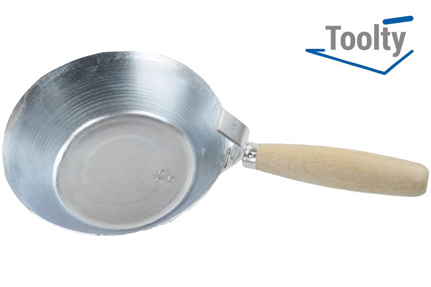 Toolty Masonry Scoop, Construction Pan - 170mm (6.69") - Wooden Handle - Galvanized Steel - Plaster, Water, Hand Tools, DIY - TLTY-0411
