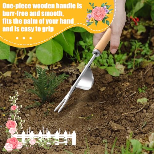 Dandelion Weed Puller With V-Shape Fork, Wood Handle Dandelion Removal Tool, Stainless Steel Hand Weed Puller Tool, Gardening Hand Tool, Manual Weed Removing Weed Remover Tool for Yard Weeding Tool