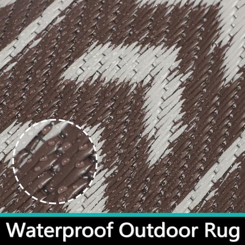 Famibay Outdoor Rug Waterproof Patio Rugs Large Garden Rug Camping Mat Portable Picnic Blanket Outdoor Floor Mat for Balcony Deck Backyard Porch Beach BBQ