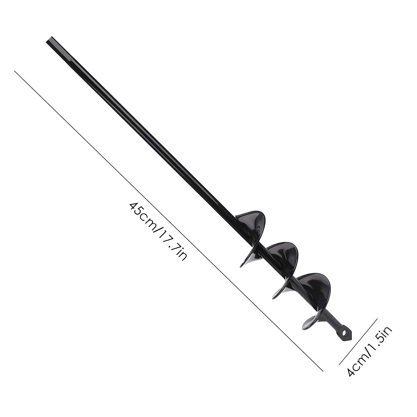 Petyoung Garden Post Hole Digger for Planting Bulbs Seedlings, Φ40mm Length 450mm Heavy Duty Auger Spiral Drill Bit for Planting Garden