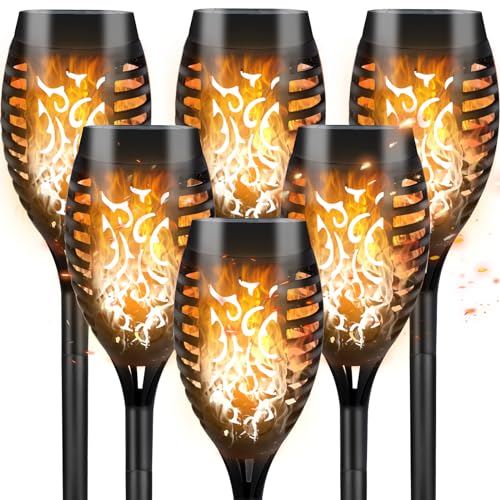 CNMTCCO Solar Flickering Flame Lights 6 Pack