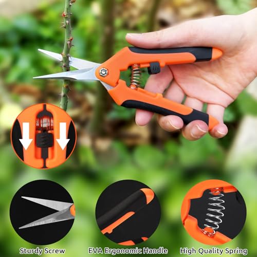 FACIACC Garden Secateurs 3 Pack, Pruning Shears Bypass Pruning Scissors, Pruner Secateurs with Sharp SK5 Steel Blades, Professional Hand Pruners for Plants Hedges Flowers