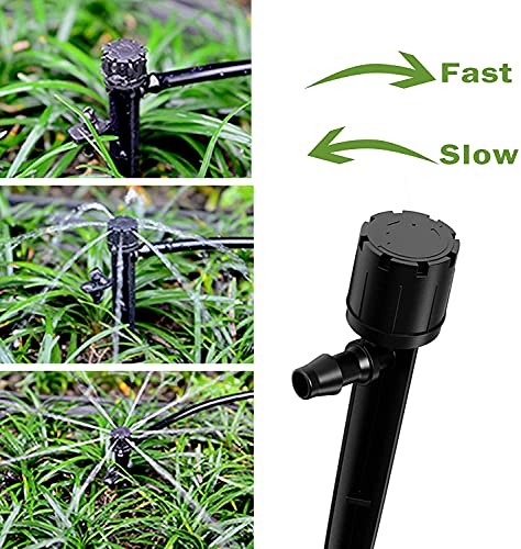 KAHEIGN 60Pcs Water Irrigation Drippers, 8 Holes Adjustable Drip Emitters Micro Flow Drip Irrigation 360 Degree Watering System for 4mm /7mm Tube