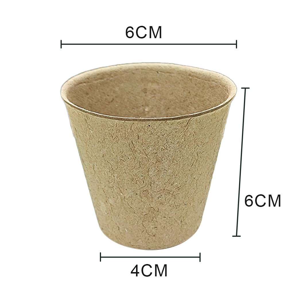 Ram® 96 Piece Biodegradable Organic Fibre Seed Growing Pots, Seedling Pots For Cultivation, Compostable Plant Pots, GreenHouse Biodegradable Plants Pots