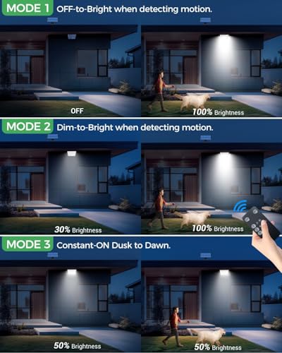 LOTMOS Solar Lights Outdoor, 342LED Remote Solar Security Lights Outdoor Motion Sensor, 3 Modes Garden Lights Solar Powered Waterproof Pir Flood Lighting for Yard Shed Garage Outside,Cool White