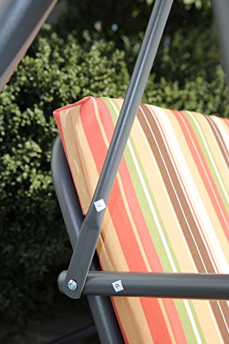 Angel Living Swing Chairs,3 Seated Canopy Swing, Metal Hammock Swinging for Outdoor Garden Patio 169x110x152cm (Terracotta)