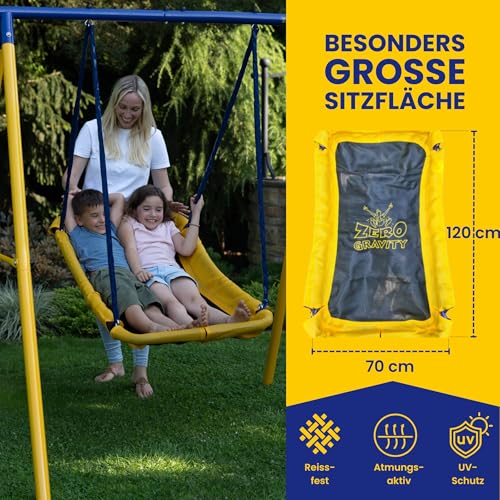 Zero Gravity Kids Swing Set With Sturdy Metal Frame. Garden Fun For Up To 2 Children (Magic Carpet)