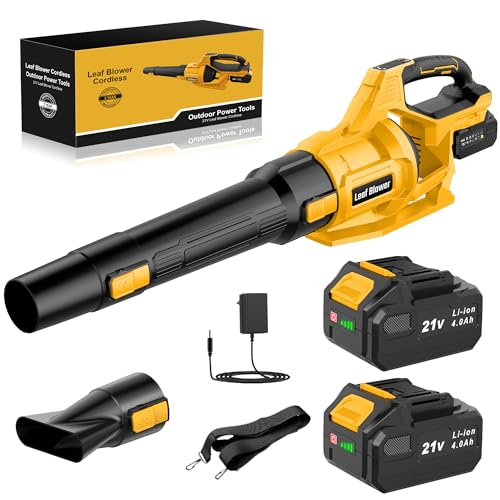JYGMPRO 21V Cordless Leaf Blower with 2 Batteries