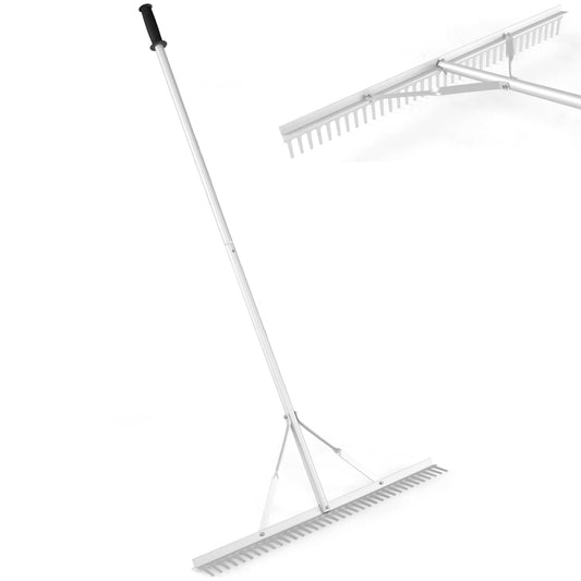 GiantexUK 36'' Aluminum Landscape Rake, 36 Tines Garden Rake with 68" Handle & Double-Sided Head, Heavy Duty Sand Soil Rake Tool for Leveling Lawn Gathering Leaf Beach Lake
