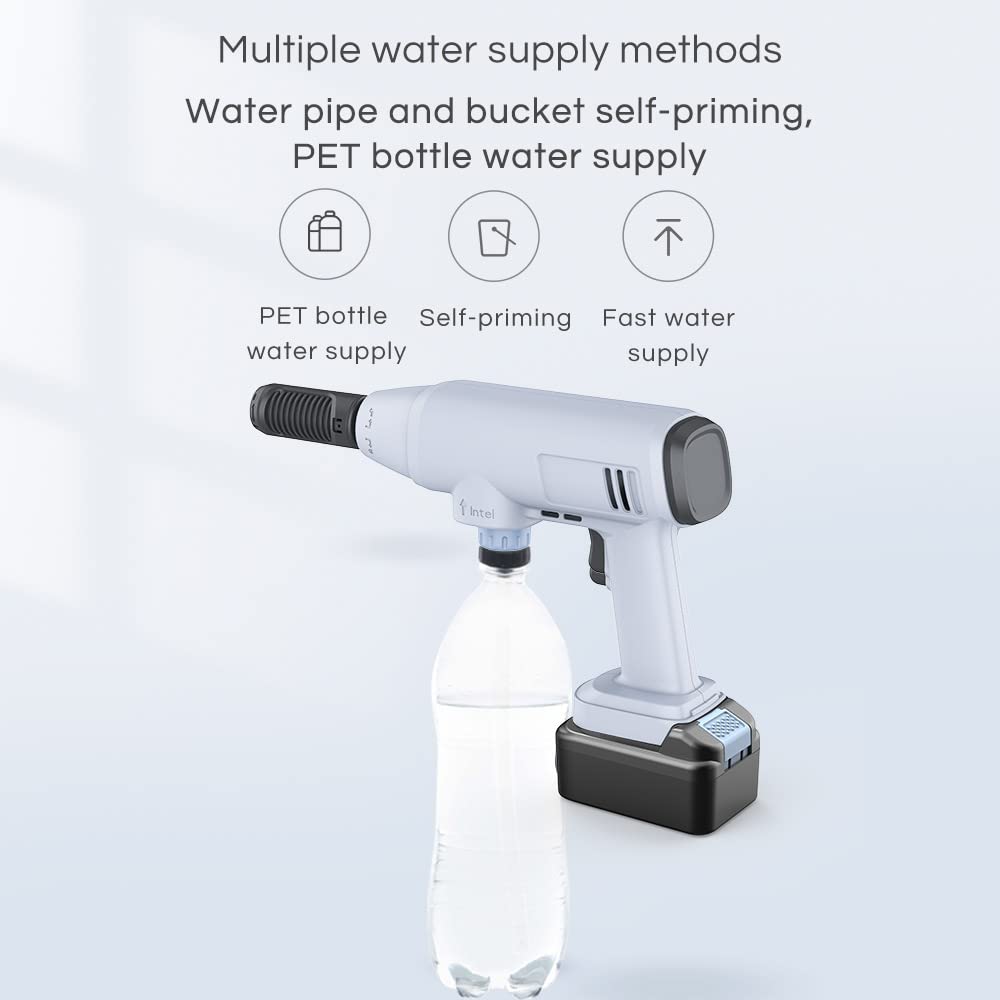 Bamboosang 21V High Pressure Washer & Cordless Portable Cleaner: 30Bar 435 PSI Electric Jet Washer Gun Kit with 4.0Ah Battery & Charger for Car Garden Pet Patio Cleaning