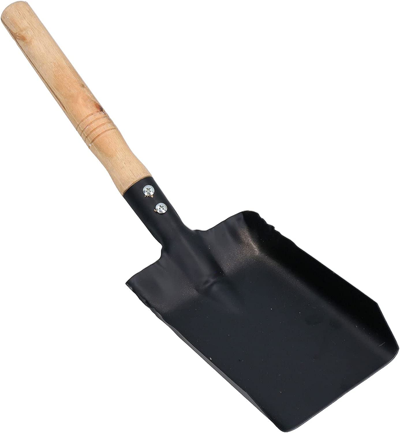 4" 4 Inch Wooden Handel Black Metal Steel Coal Ash Shovel for Fireplace and Dustpan