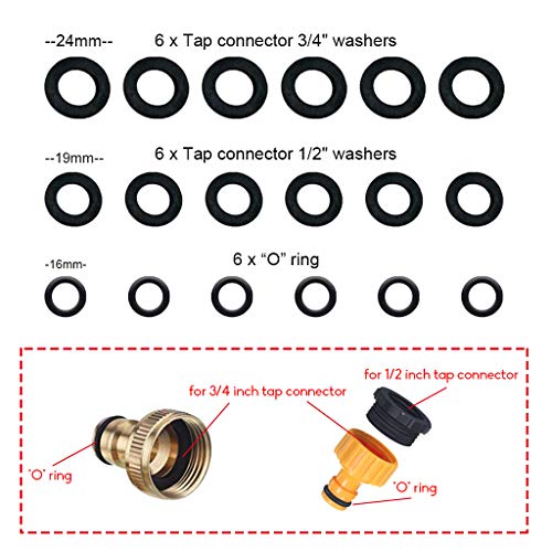 YAAVAAW 6 Pack Garden Hose Connector - Contains 4 Pack Hose End Connector & 2 Pack Y Male Hose Connector Splitter, Fitting for 1/2 inch (15mm) Hosepipe End Quick Connector & Shunt