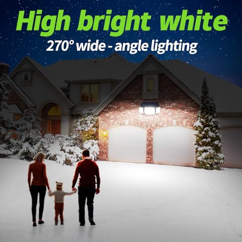 intelamp Solar Security Lights 6000mAh Battery Solar Lights Outdoor Garden 270°Wide Angle Solar Security Lights Outdoor Motion Sensor for Garden Garage Yard