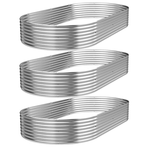 Bvewg 3 Pack 6x3FT Galvanized Raised Garden Bed Outdoor,Metal Garden Bed for Vegetables,Steel Raised Beds for Gardening,Above Ground Box for Flower
