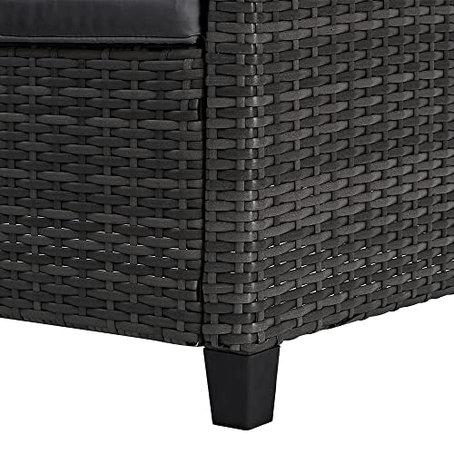 Panana 8-Seater Rattan Corner Sofa Set with Table & Stool, Outdoor Wicker Patio Lounge Furniture Set for Garden, Patio, Balcony, and Conservatory (Mixed Grey Wicker with Grey Cushions)