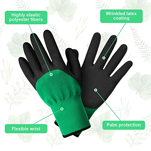 OFFCUP Garden Secateurs, Florist Scissors, Bypass Pruning Shears Professional Secateurs Pruning Scissors Snips with Gloves, Trimmer, Clippers with Locking Handle, Gardening Gifts for Men (Green)