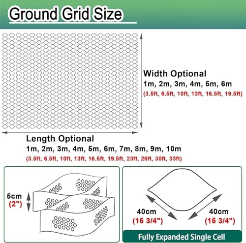 Geo Grid Ground Permeable Stabilization System for DIY Patio and Walkway 30ft Honeycomb Permeable Paving Grid for Parking Lots