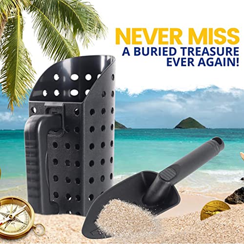Metal Detecting Sand Scoop Set with 1/2 Gallon Scoop Capacity, Portable ABS Plastic Sand Scoop and Trowel Set, for Beach, Garden, Treasure Finding