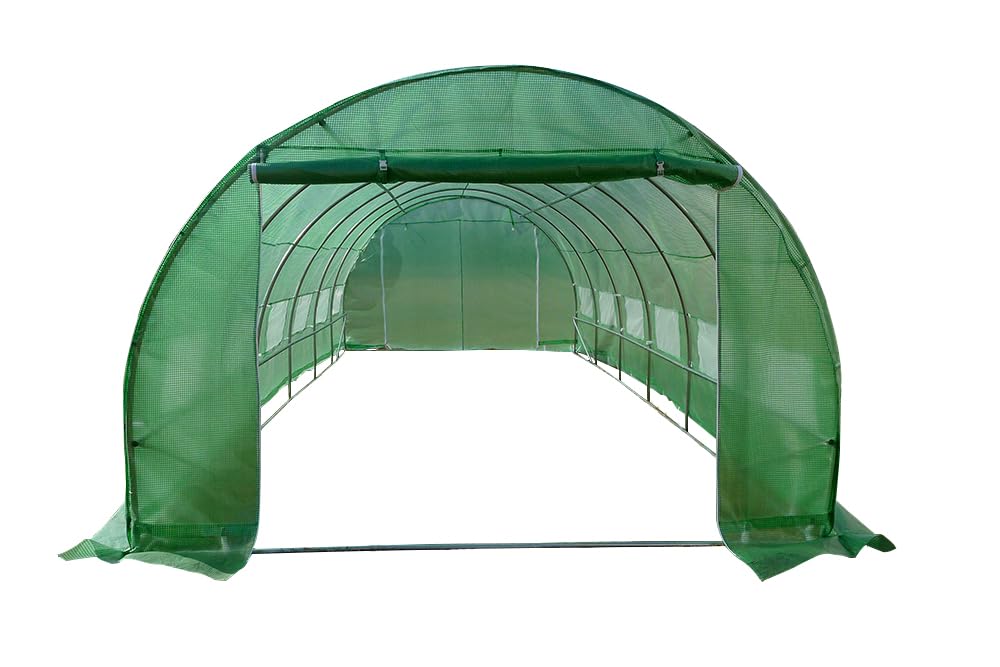 POLYTUNNEL 6M X 3M 6 SECTION GREENHOUSE FULLY GALVANISED STEEL FRAME POLY TUNNEL