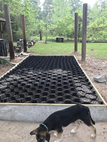 RUTAVM Grid Paving Stabiliser, Permeable Paving System Ground Grid For Car Park Slopes Driveways Footpaths (Color : Schwarz, Size : 8m x 6m (26ft x19.5ft))