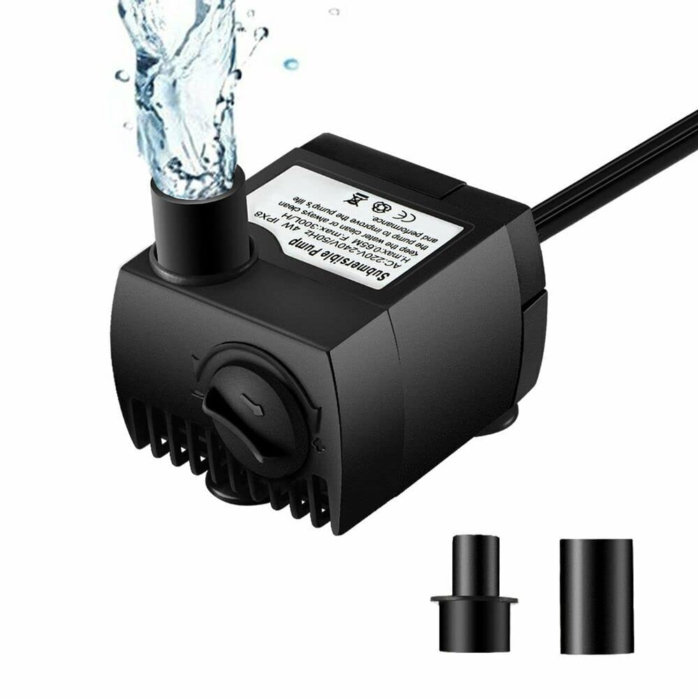 WEISIPU 300L/H Electric Water Feature Pump Small Quiet Fountain Pump for Indoor Garden Fish Pond Pet Aquarium Home Décor Fountain Submersible